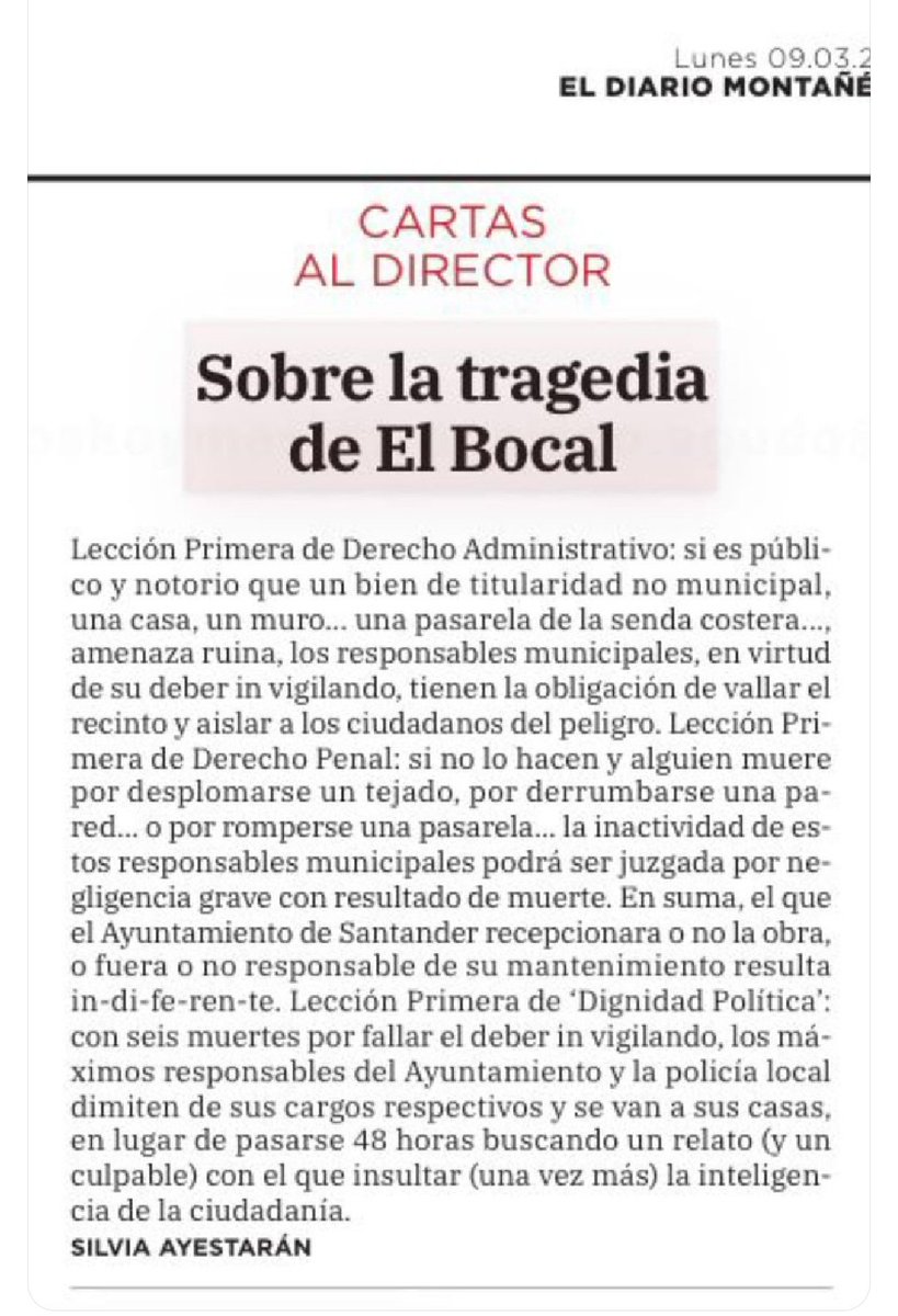 Espero que el juez o jueza lo tenga igual de claro, y que no se lo afinen. Hay 6 muertes que honrar.