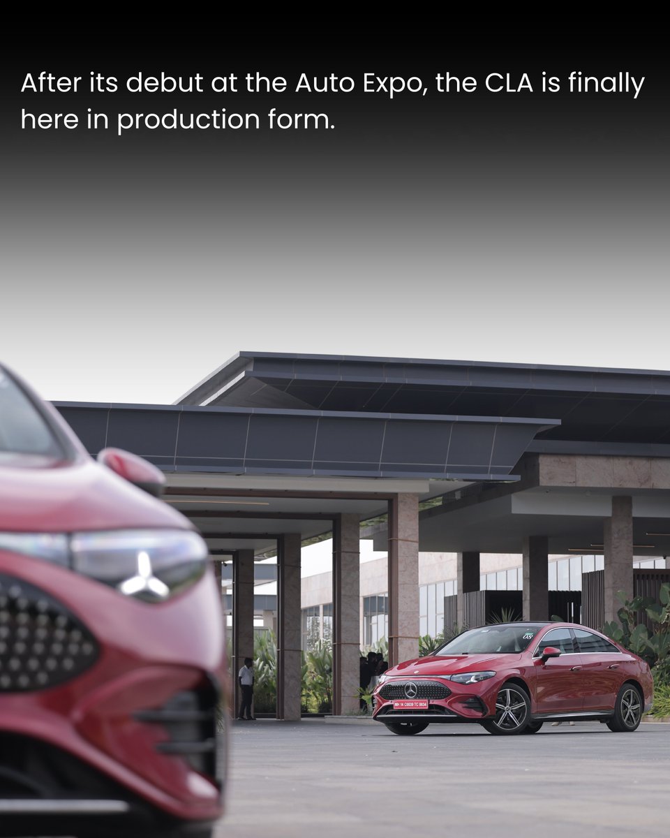 AUTOTODAYMAG's tweet image. 792km range. 800V ultra-fast charging. 142 illuminated stars. ⚡️🌟
The Mercedes-Benz CLA Electric has officially landed in India, starting at Rs 55 Lakh. From its impressive efficiency to the all-new MB.OS tech, we broke down every detail.
#MercedesCLA #ElectricIndia #NewCar