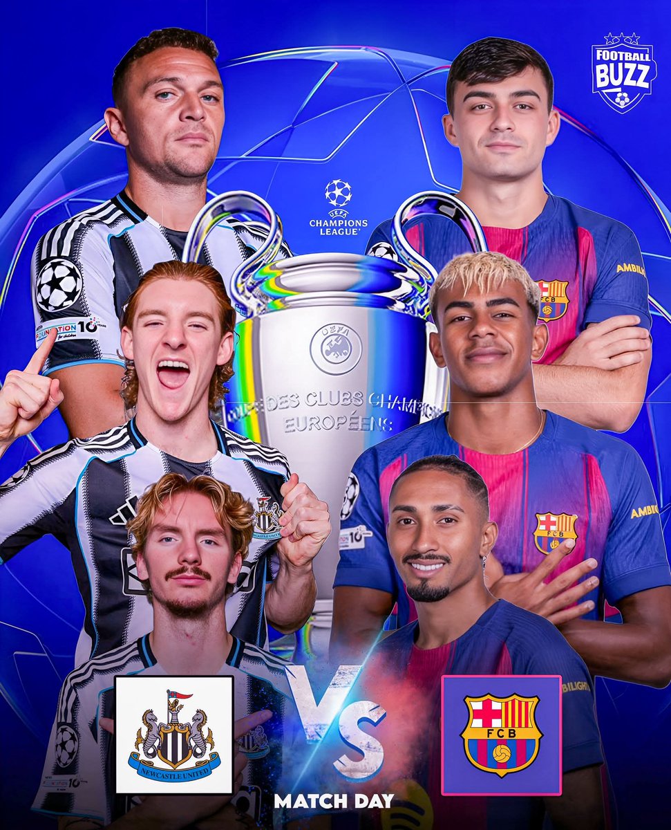 EliasEmeri80608's tweet image. 🚨 NEWCASTLE 🆚 BARCELONA 

🗓️ Tuesday, 10 March 2026
⏰ GMT - 20:00 | BST - 21:00
🏆 Champions League - Round of 16 (1st Leg)
🏟️ St. James' Park Stadium, Newcastle upon Tyne, England

#FootballBuzz #Newcastle #championsleague #UCL #barcelona