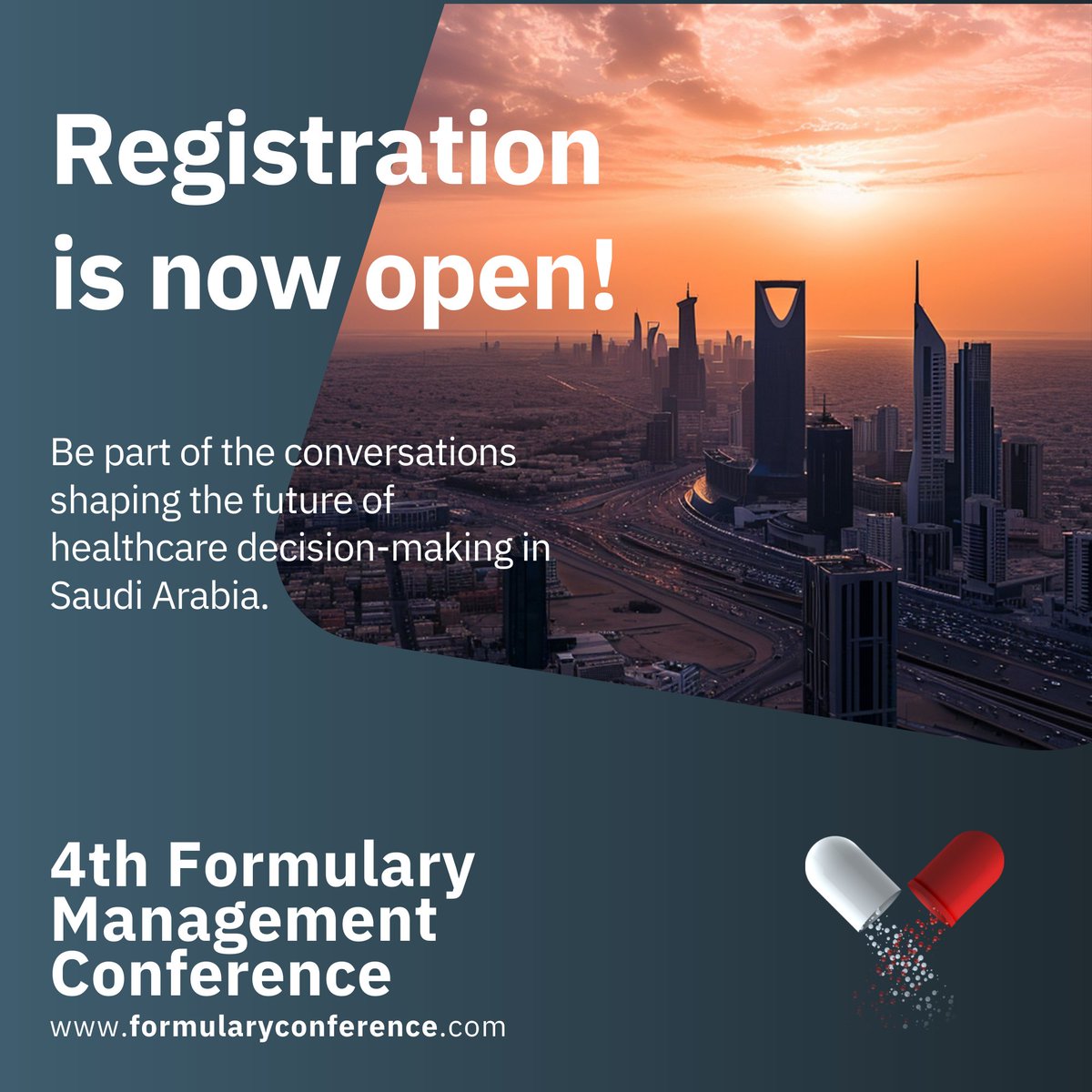 EurolinkAll's tweet photo. Registration is now open for the 4th FMC
On 13–14 April 2026, healthcare leaders, policymakers, and formulary experts will gather in Riyadh at Voco Hotel to discuss the future of access, strategy, and medicines governance in Saudi healthcare. Secure your spot! https://t.co/xW8zPbnopD