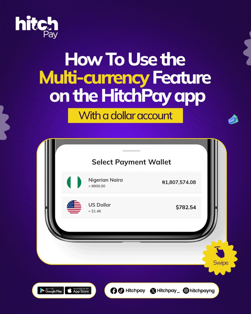 hitchpay_'s tweet photo. Your money deserves global access. With HicthPay Multi-currency Dollar Feature, you can save, hold and spend in dollars within the app. Your USD account is just a tap away. 

Update your app NOW to enjoy this amazing feature.

#fintech #hitchpay #multicurrencywallet https://t.co/YEjO9HvOMS
