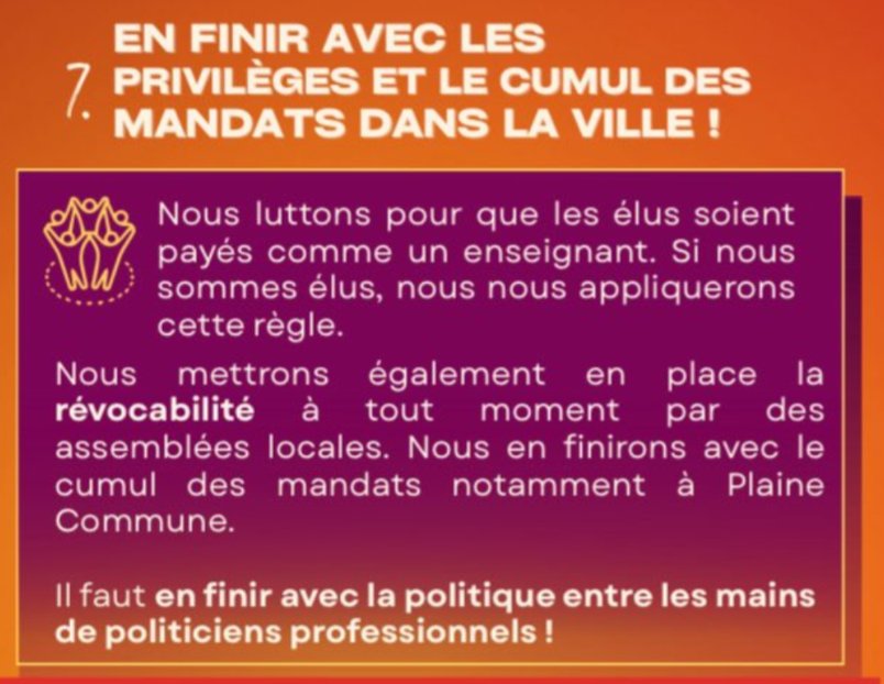 Dans un tract de RP. Je ne comprends pas ce choix d'aligner le salaire des élus sur les profs, et pas les ouvriers, ou le SMIC ou salaire median..