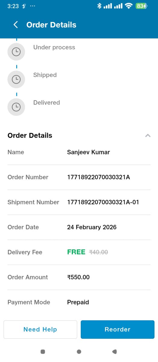 sanjpco's tweet photo. @JioMart_Support REGISTERED MOBILE 9837371937
ORDER ID 17718922070030321A
AMOUNT 550Rs
DATE 24FEB 2026
PAYMENT PREPAID (GIFT CARD) https://t.co/i2TmqbKj2J