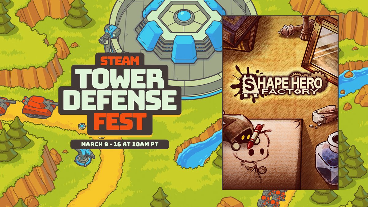 ShapeHero_GLB's tweet image. ◤◢◤Steam Tower Defense Fest!◢◤◢

🏭 Factory ⚔️ Roguelite 🛡️ Tower Defense 

ShapeHero Factory is part of the #Steam #TowerDefense Fest✨

This game is perfect if you...
💫 Are looking for a fresh twist on tower defense genre!
🍢 Enjoy experimenting to find the best