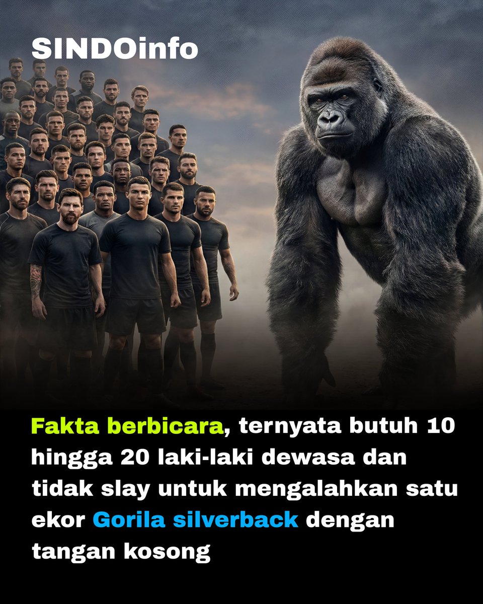 sindoinfo's tweet photo. Fakta berbicara, ketika laki-laki dewasa berhadapan dengan gorila jantan https://t.co/tJlGiglAdS