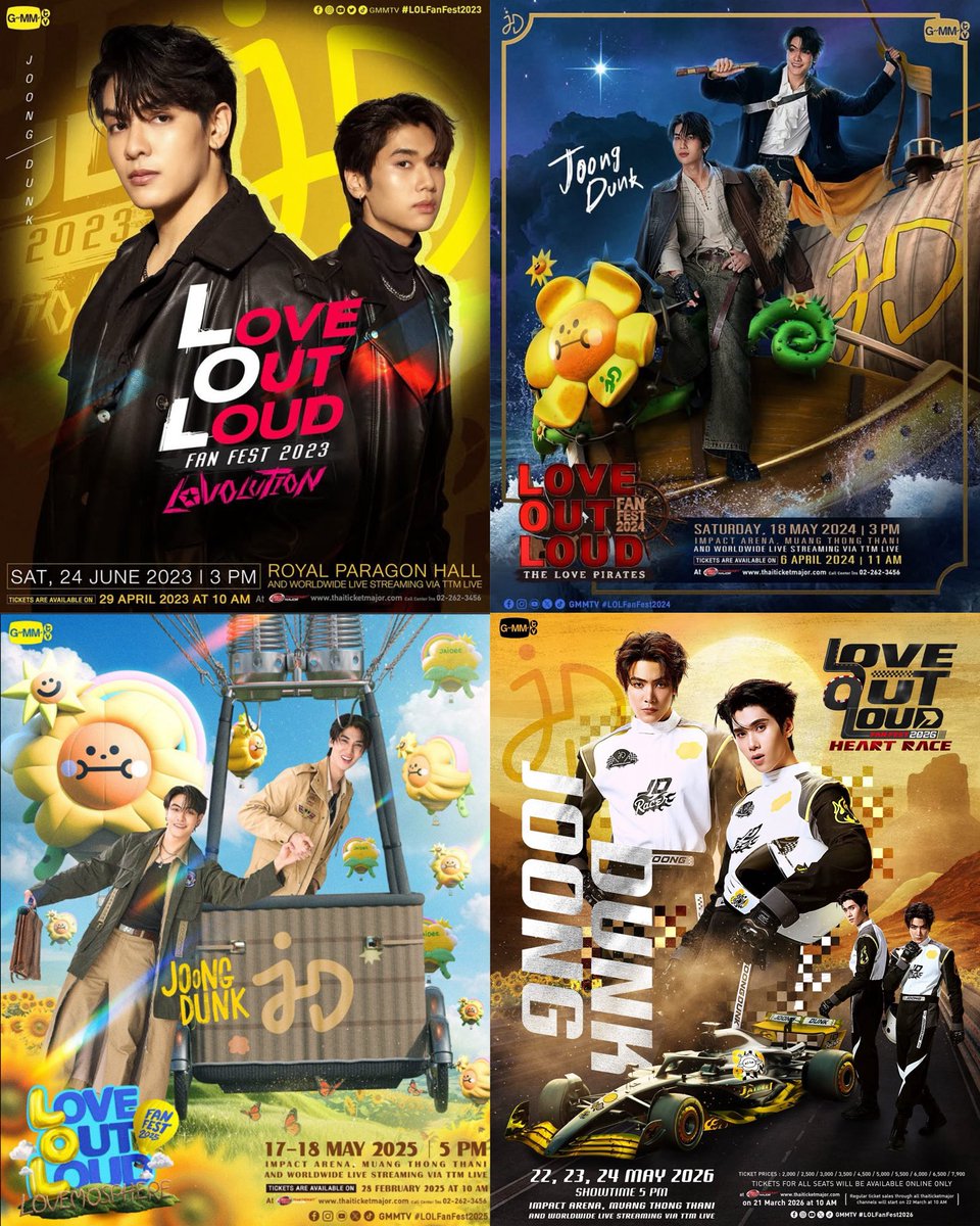 ૮꒰ ˶•  ̫ •˶꒱ა 
  /っ     っ JOONGDUNK X LOL 
#จุงดัง #JoongDunk

2023 - LOVOLUTINO 
2024 - THE LOVE PIRATES 
2025 - LOVEMOSPHERE 
2026 - HEART RACE
🌻🌞 family……💛💛💛💛💛💛