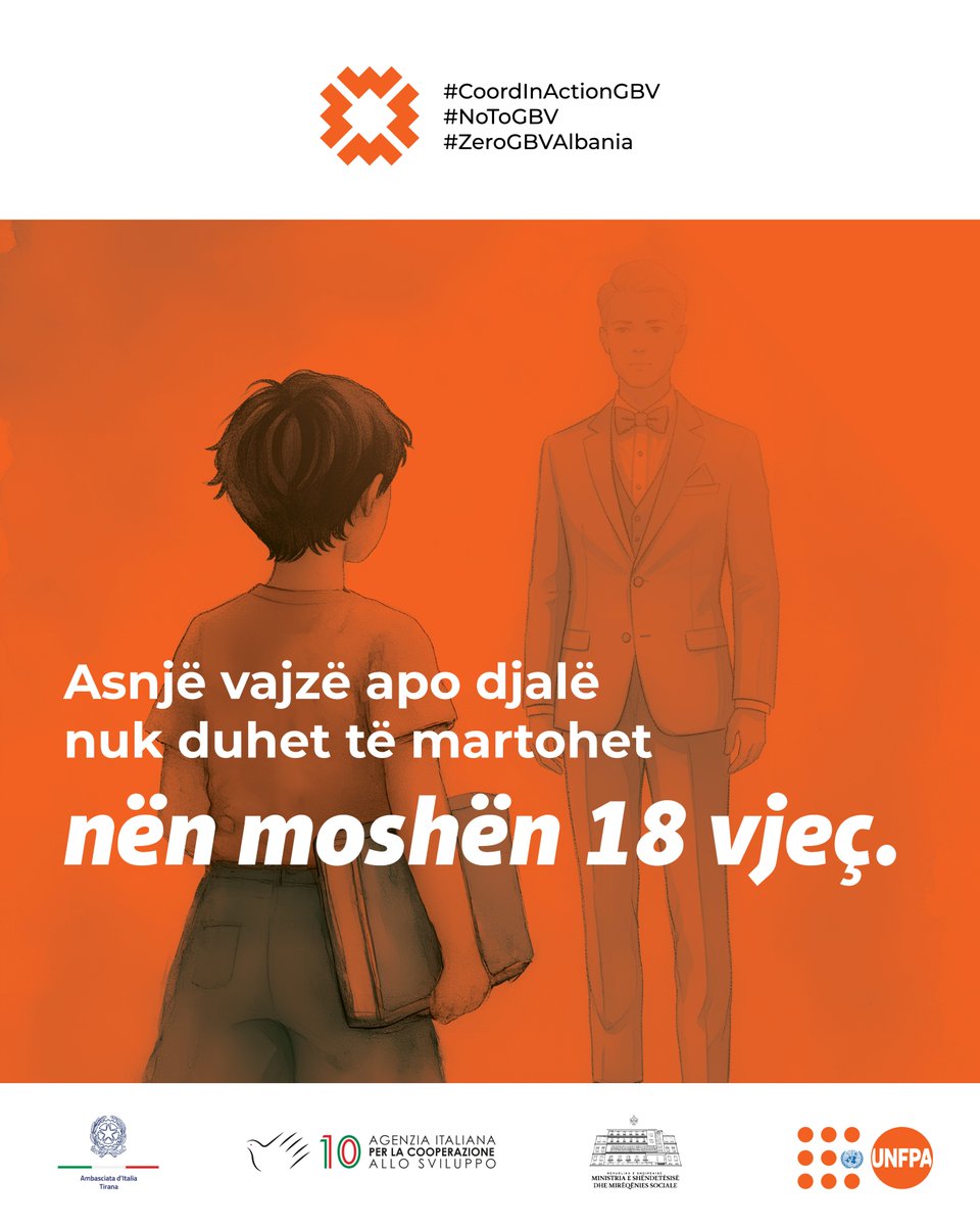 UNFPAAlbania's tweet photo. Fëmijëria duhet të ketë vetëm një qëllim: rritjen e shëndetshme dhe edukimin. 📚 Asnjë vajzë apo djalë nuk duhet të martohet nën moshën 18 vjeç. ✋ Le të mbrojmë të ardhmen e tyre sot! 

🚫 Thuaji "Jo Martesave të Hershme”. 

#CoordInActionGBV #NoToGBV #ZeroGBVAlbania https://t.co/QctrS1rX4v
