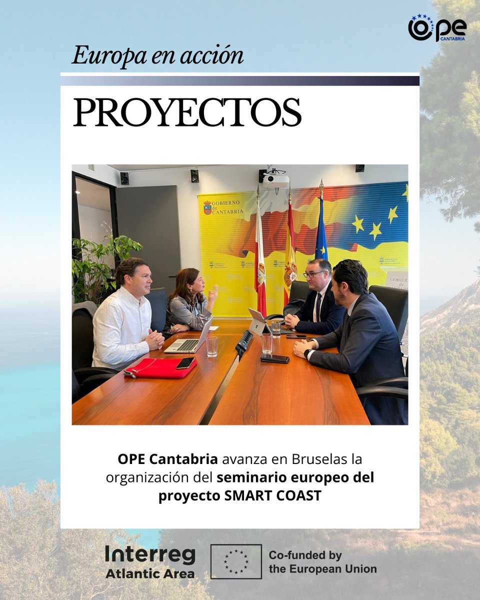 OPECantabria's tweet photo. OPE Cantabria participa en Bruselas en una reunión de trabajo del proyecto europeo SMART COAST para preparar un seminario que se celebrará en octubre en el marco de la Semana Europea de las Regiones y las Ciudades.
#SMARTCoast #OPECantabria #FondosEuropeos #CooperaciónEuropea https://t.co/TXwr6IUWge