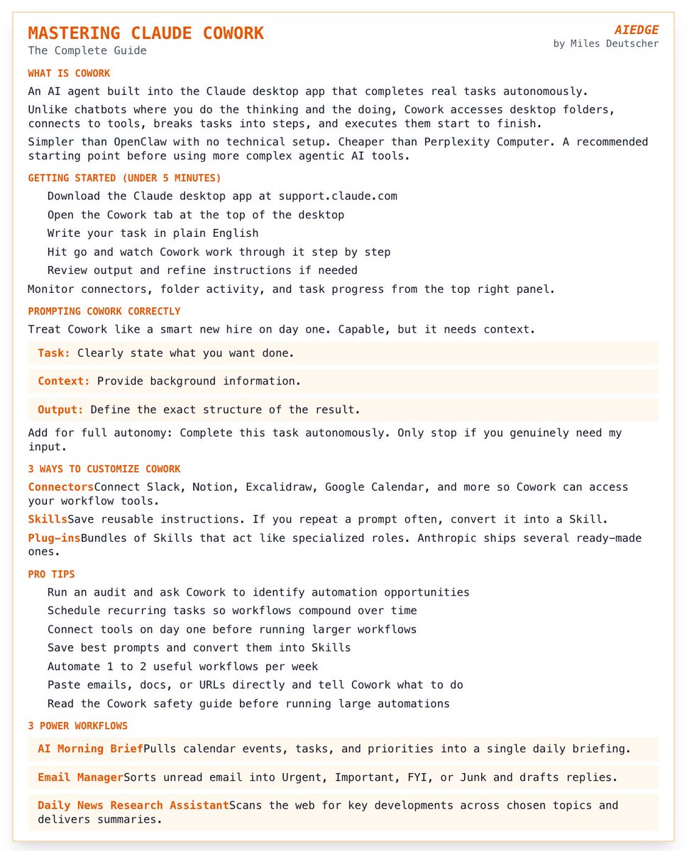 How to master Claude Cowork in <5 minutes.

Apply these principles and you're already ahead of 99% of AI users.
