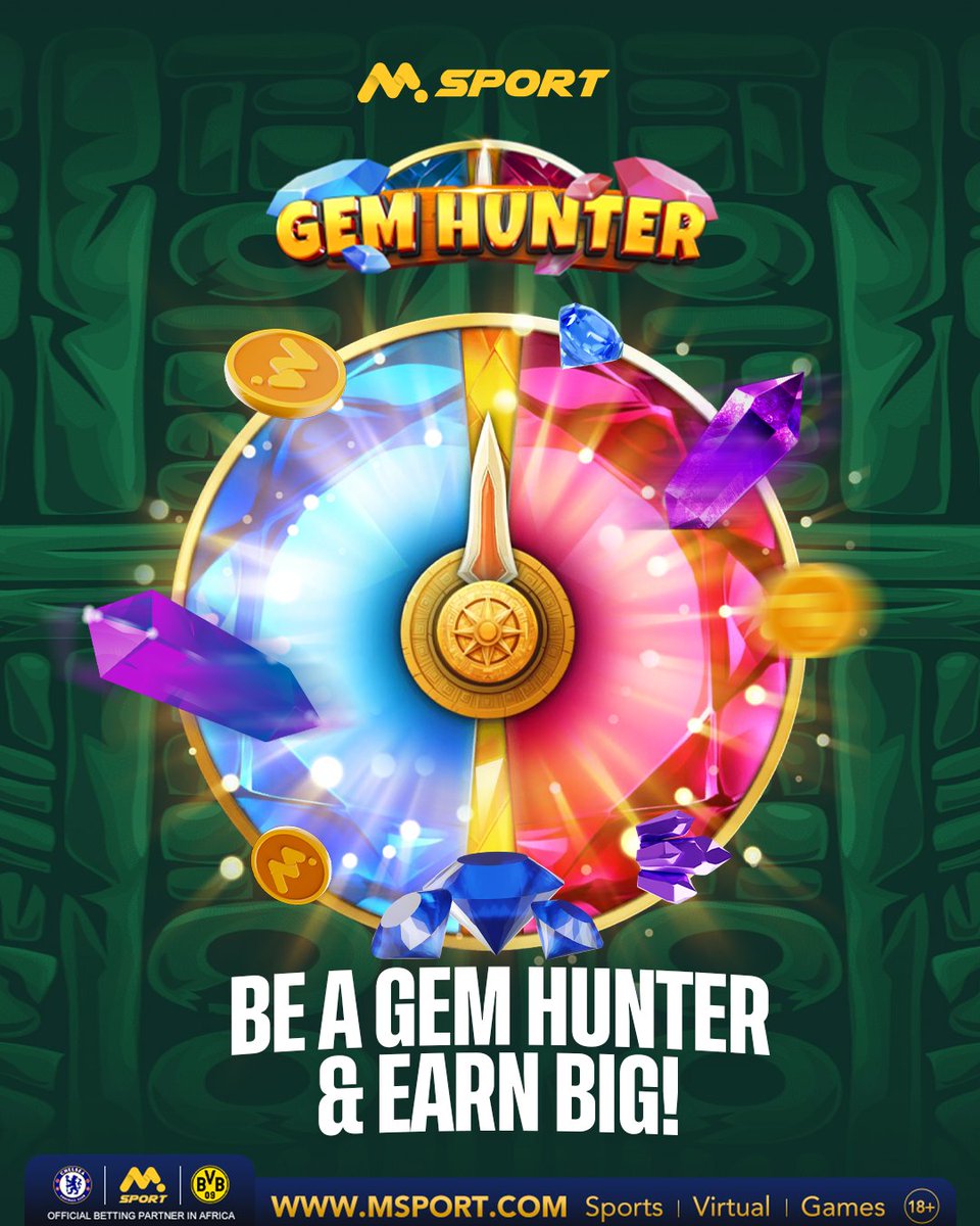 MSportGhana's tweet image. Unearth your fortune with Gem Hunter on MSport.
Spin the wheel, collect the gems, and watch your rewards multiply.

Visit MSport and start your hunt today.
msport.com/gh/casino/gem-…
#MSport #GemHunter #BetResponsibly
