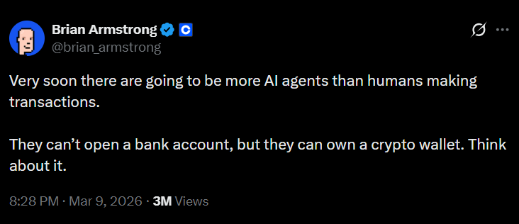 More AI agents than humans making transactions soon.

Wallets are easy.
But anonymous agents launching tokens or moving funds = chaos.

Billions Network adds verifiable identity for AI agents, linking them to real creators.

Wallets + identity = trust.

<a href="/billions_ntwk/">Billions</a>