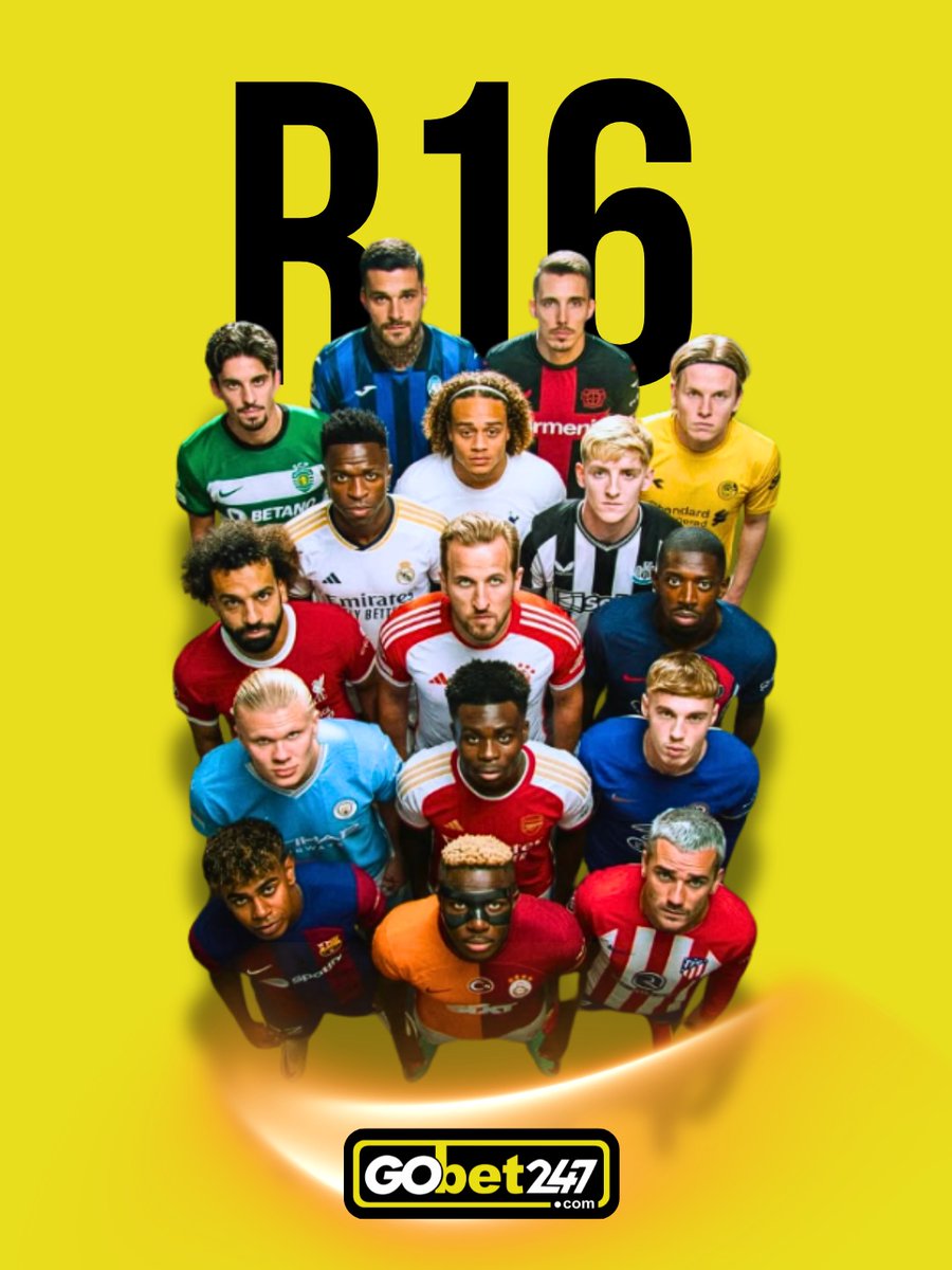 gobet247's tweet photo. Last 16 standing! #UCL #Gobet247 https://t.co/BtvDtVquNW