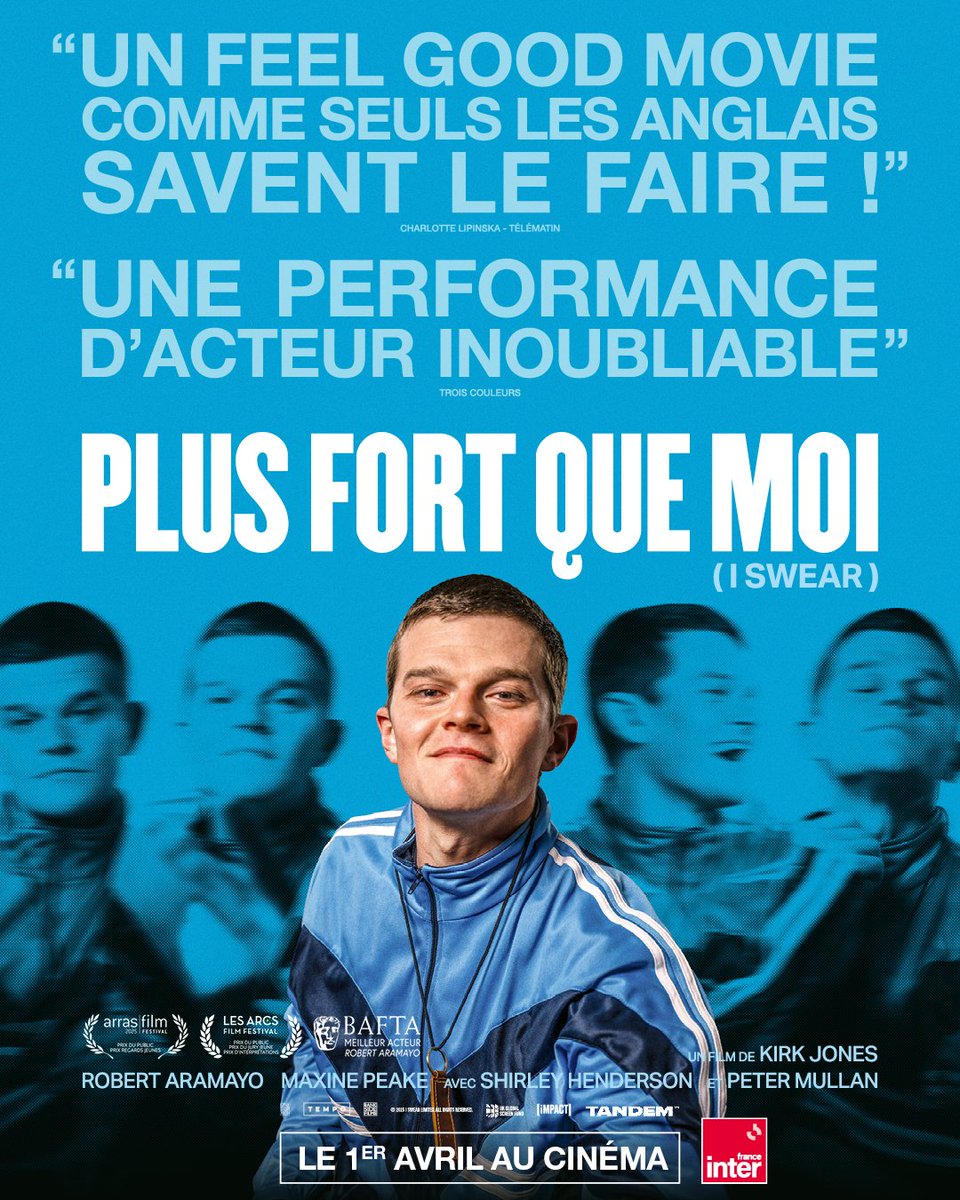 TandemTM's tweet photo. 🫂💛 "Ingénieux, drôle et touchant" Paris Match

Après son succès surprise aux BAFTA Awards, découvrez l'affiche du film phénomène PLUS FORT QUE MOI (I SWEAR) inspiré de l’histoire vraie de John Davidson, atteint du Syndrome de Gilles de la Tourette.

Un film de Kirk Jones avec Robert Aramayo, Maxine Peake, Peter Mullan et Shirley Henderson.

𝗟𝗲 𝟭𝗲𝗿 𝗮𝘃𝗿𝗶𝗹 𝗲𝘅𝗰𝗹𝘂𝘀𝗶𝘃𝗲𝗺𝗲𝗻𝘁 𝗮𝘂 𝗰𝗶𝗻𝗲́𝗺𝗮.

Synopsis : Dans les années 1980, John Davidson grandit avec le syndrome de Gilles de la Tourette, une pathologie encore largement méconnue. Entre incompréhension, stigmatisation et détermination, son parcours d’abord semé d'embûches se transforme en combat pour être reconnu tel qu’il est, au-delà des préjugés.

#ukglobalscreenfund