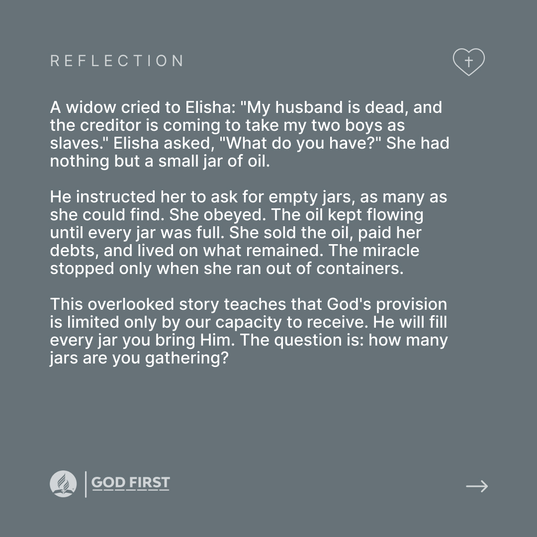 adventistchurch's tweet photo. Have you been praying for something that, if received, would spoil, not fit, or be unused? Join us today in praying like the widow, asking for more capacity, more space to fill with blessings, and working together with our neighbors. Comment "fill my jars!" https://t.co/74uSKTajtL