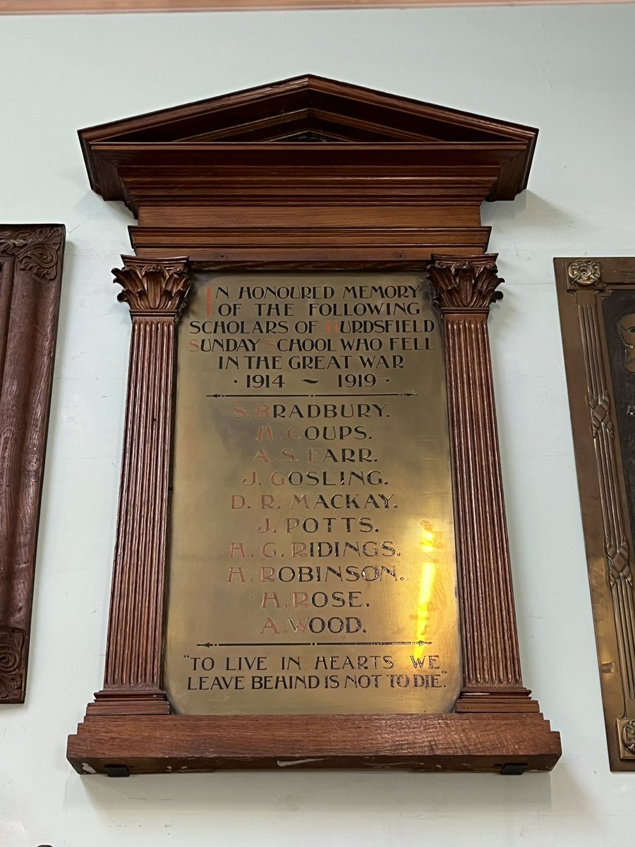 Higher Hurdsfield Sunday School war memorial board. The Silk Museum, Macclesfield, Cheshire. First World War. #LestWeForget