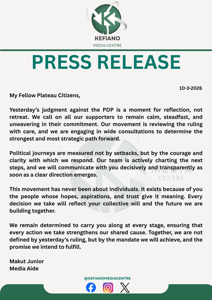 KefianoMedia's tweet photo. The journey continues. Read our statement to know how we are moving forward for the people. https://t.co/dAMcmP52gD