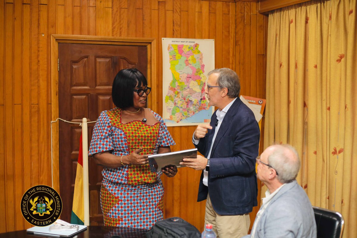 akosuawat's tweet photo. It was a pleasure to welcome H.E. Ángel Lossada Torres-Quevedo, the Ambassador of Spain to Ghana, for a productive courtesy call at the Regional Coordinating Council today.

Our discussions centered on a shared vision for the Eastern Region, focusing on high-impact cooperation in Education, Tourism, and Development Partnerships. Spain remains a vital ally, and we explored exciting new avenues for cultural exchange and economic initiatives that will benefit our people.

We remain committed to deepening these bilateral ties to drive sustainable development and innovation across our region.