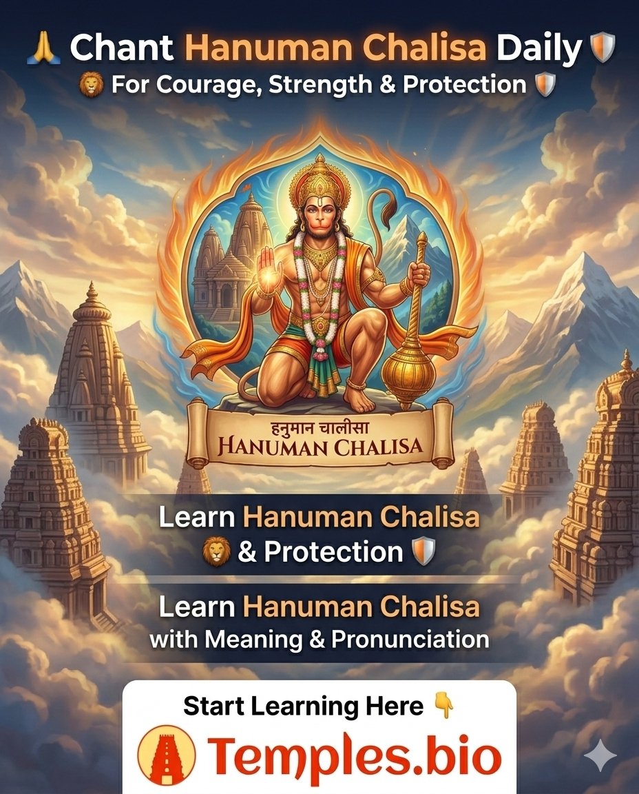 templesbio's tweet photo. https://t.co/dGqQovyOuY
📷 Chant Hanuman Chalisa daily for courage, strength, and protection.
Learn Hanuman Chalisa with meaning and pronunciation.
Start learning here: 
#hanumanchalisa #hanuman #bajrangbali #jaihanuman #bhakti #hindudevotional #spiritual #temples.bio https://t.co/Ym9HVOQiXR