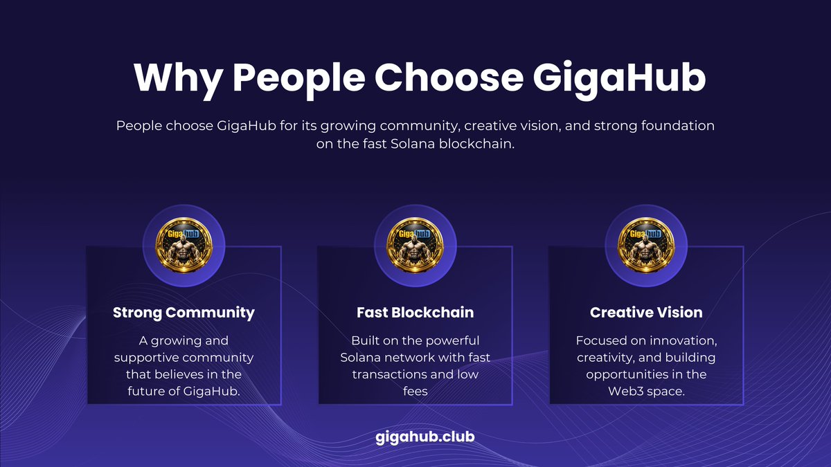 Why are more people joining GigaHub? 💎

Because of its strong community, creative vision, and powerful foundation on the fast Solana blockchain. Together, supporters and early believers are building something bigger in the world of Web3. 🚀

🌐 gigahub.club
💬