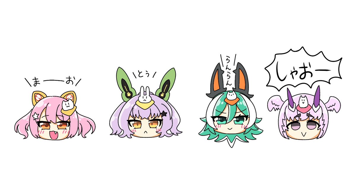 DURCHANSUKI_5's tweet photo. メガミデバイス落書き
プニモフ四姉妹🐱🐰🐺🦉 https://t.co/w860rhLc9a