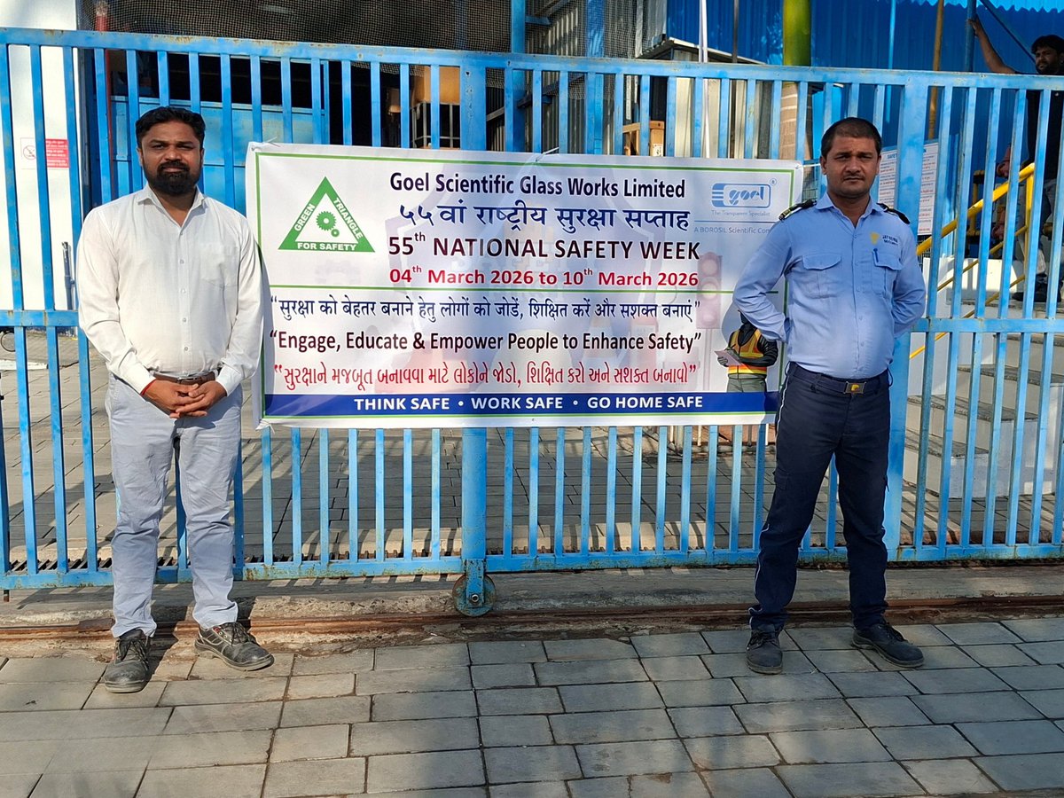 gsgwl's tweet photo. Celebrating the 55th #NationalSafetyWeek (4–10 March 2026) at the Kotambi Plant, Vadodara. The #TeamGSL organized a Safety Quiz and Drawing &amp; Slogan Competition, along with a safety training session to strengthen #WorkplaceSafety #SafetyAwareness. #SafetyFirst #ThinkSafeWorkSafe https://t.co/gOWqnY1TnO