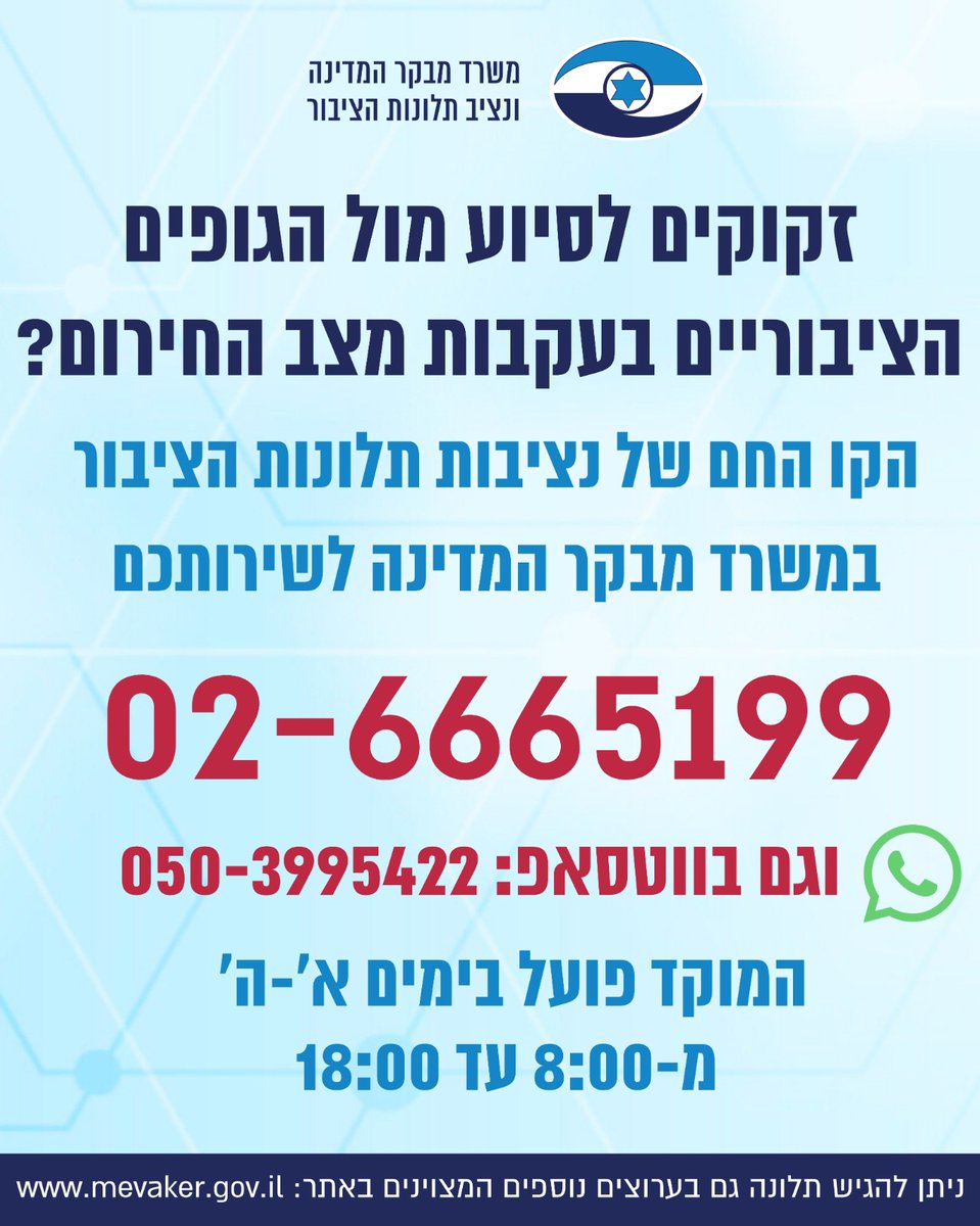 משרד מבקר המדינה ונציב תלונות הציבור tweet media