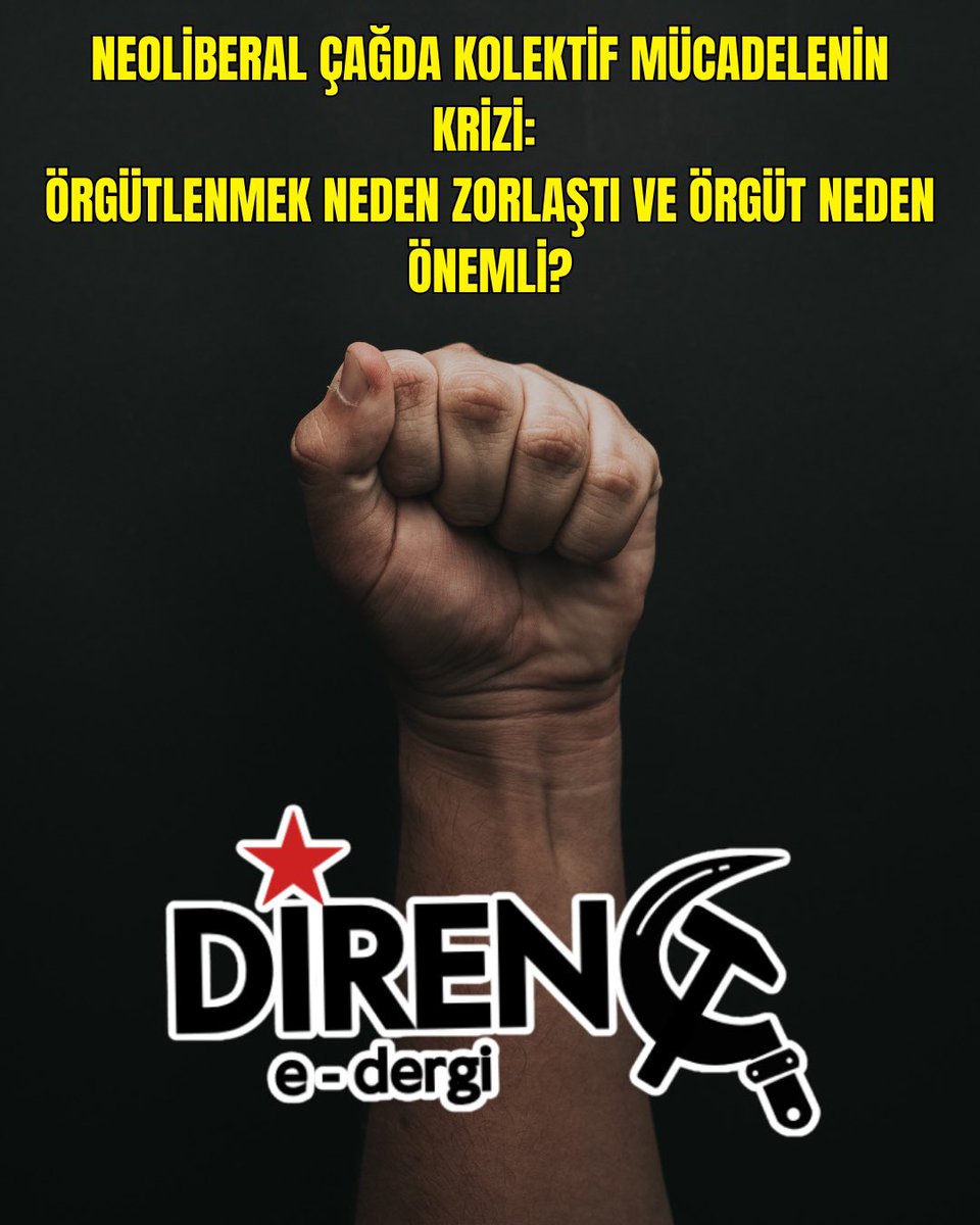 direncdergi's tweet photo. 🔴 DİRENÇ DERGİ PERSPEKTİF | Neoliberal Çağda Kolektif Mücadelenin Krizi: Örgütlenmek Neden Zorlaştı ve Örgüt Neden Önemli?

https://t.co/BuFzz1KfGz

(1) https://t.co/gPhweL6BJW
