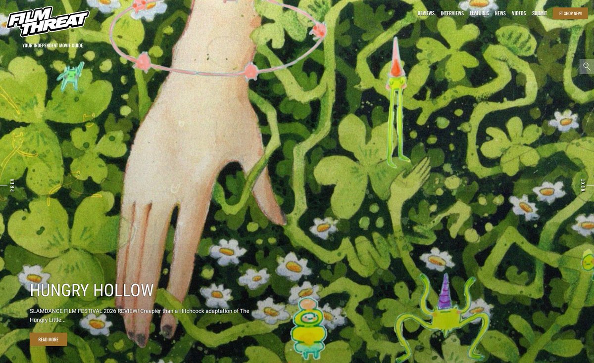 FilmThreat's tweet image. "Creepier than a Hitchcock adaptation of The Hungry Little Caterpillar..." Michael Talbot-Haynes reviews Hungry Hollow; which screened @Slamdance.
filmthreat.com/reviews/hungry… #Slamdance #FilmThreatSlamdance #Slamdance2026