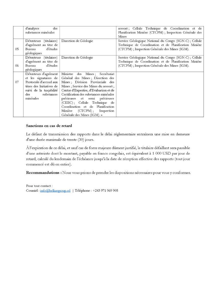 Tax Alert/Secteur Minier-Echeance de dépôt des rapports annuels d’activités exercice 2025