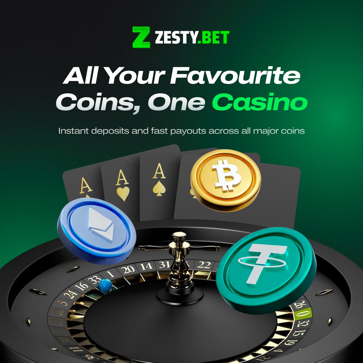 Spin with the coins you already trust.