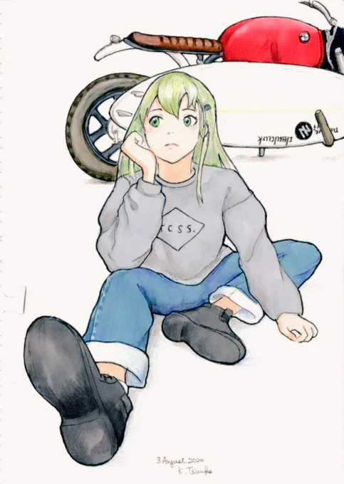 #片膝立てポーズを上げたら皆も上げてくれる 微妙だな。