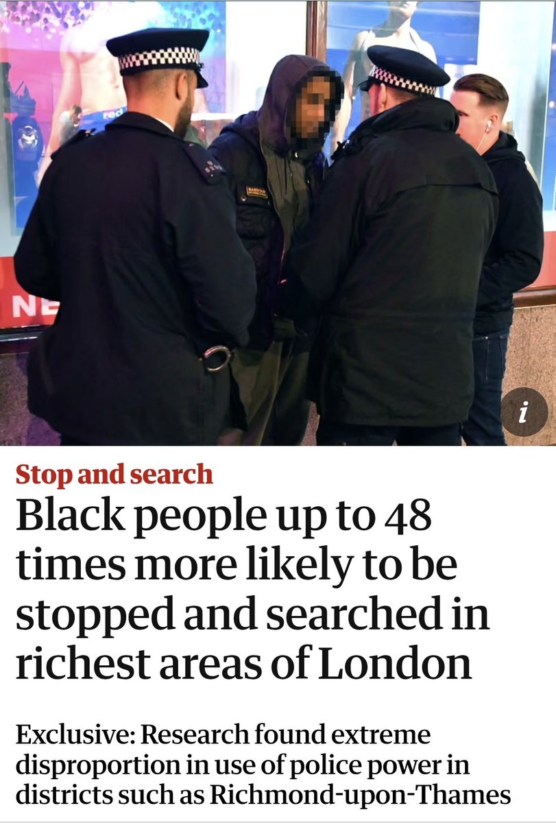 Black people: 48× more likely to be stopped in wealthy London districts.
Most searches find nothing. Funny that.
Tell me how this isn't racial profiling. I'm waiting
