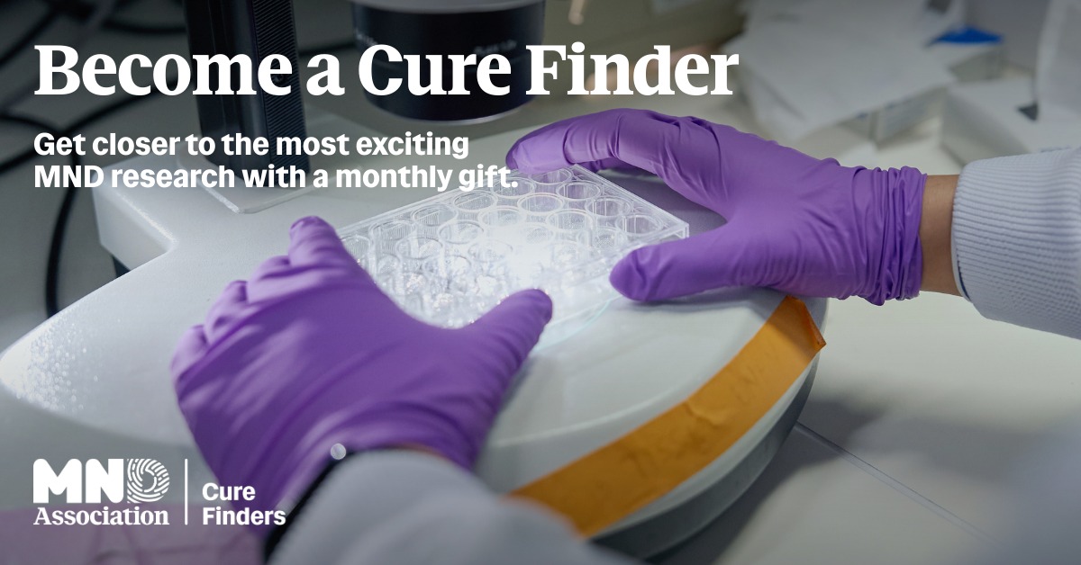 mndassoc's tweet photo. Make every donation matter. 

Become a Cure Finder and get closer to the most exciting MND research with a monthly gift. 

Find out more.