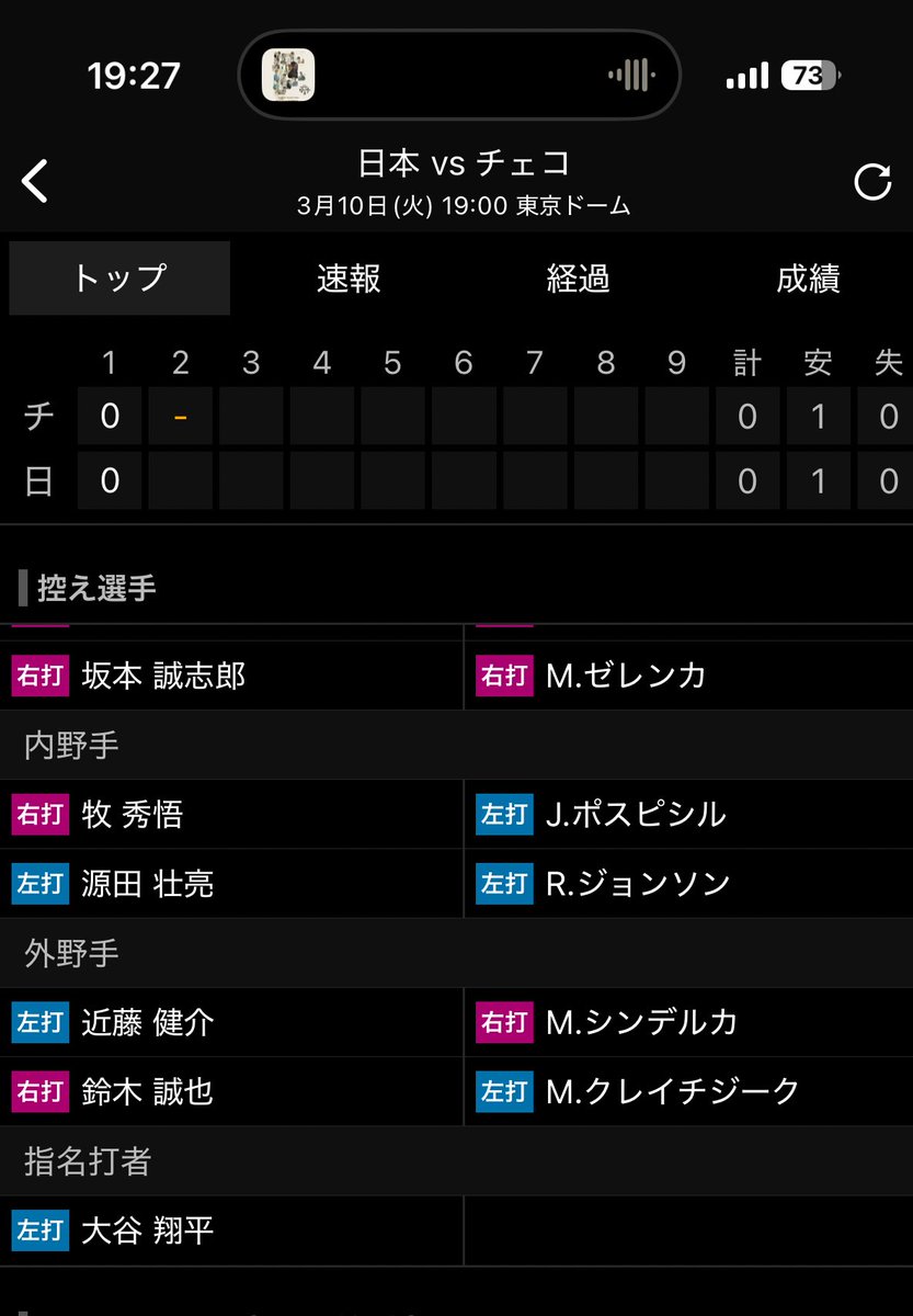 スポナビで初めて見た
指名打者