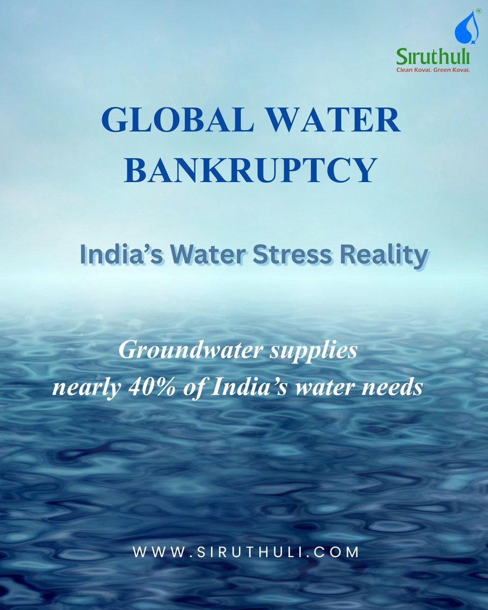 PART - 1        India’s water story is complex and urgent.

Hundreds of millions still lack safe water and sanitation. At the same time, groundwater supports nearly 40% of national water needs.

But recharge is declining.

When a country depends heavily on an invisible resource