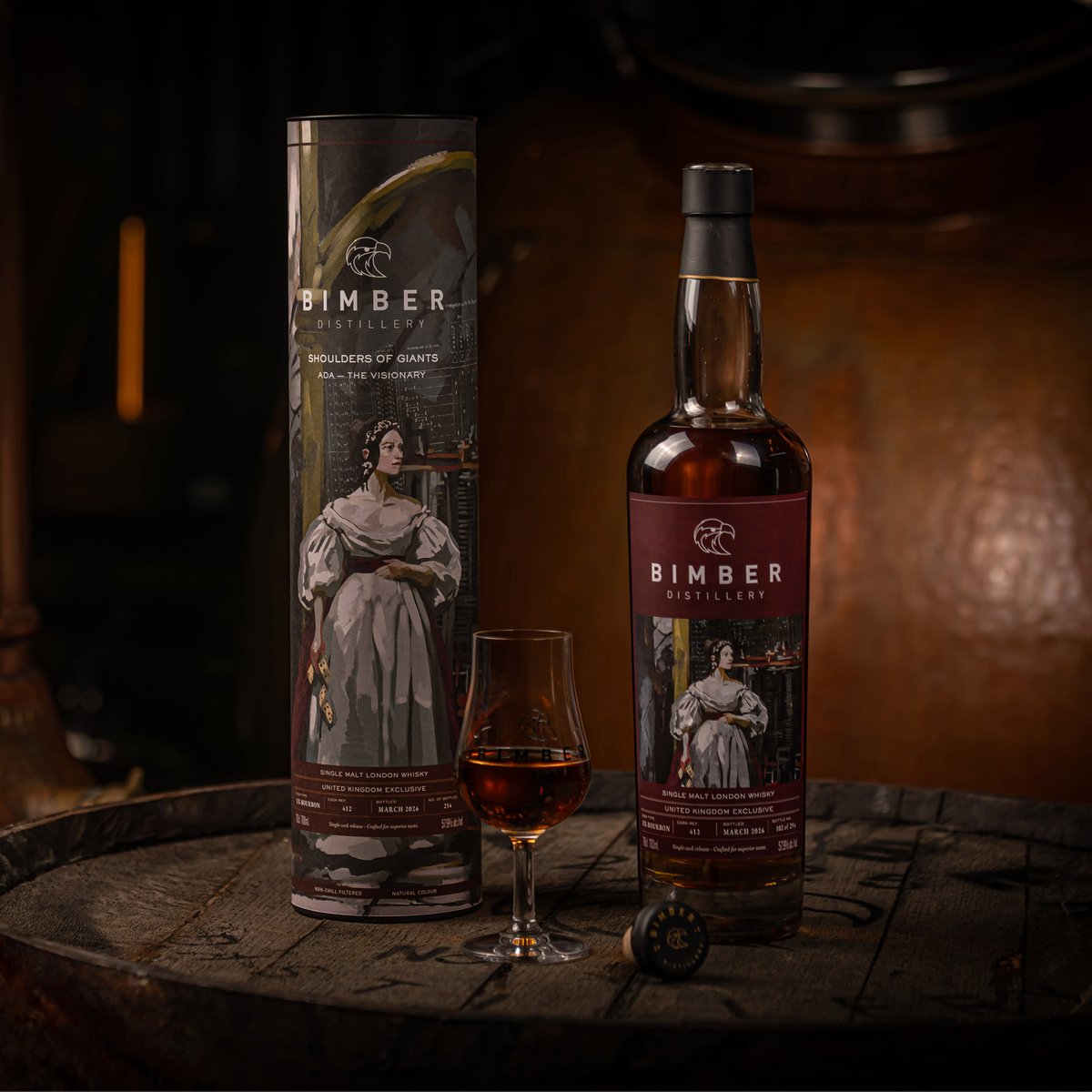 BimberLondon's tweet image. ADA — THE VISIONARY
This Shoulders of Giants single cask celebrates the mathematician often recognised as the world’s first computer programmer, whose ideas helped shape modern computing.

Official release tomorrow.

#SingleCask #BimberDistillery