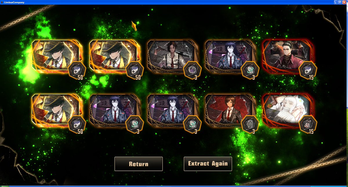 75 pulls into Walpurgis on #LimbusCompany, now out of lunacy, and on my last ten-pull I get fakeouted by a swarm of bee Meursaults... Ugh, and I still haven't gotten the Ryoshu ID or Sinclair EGO...