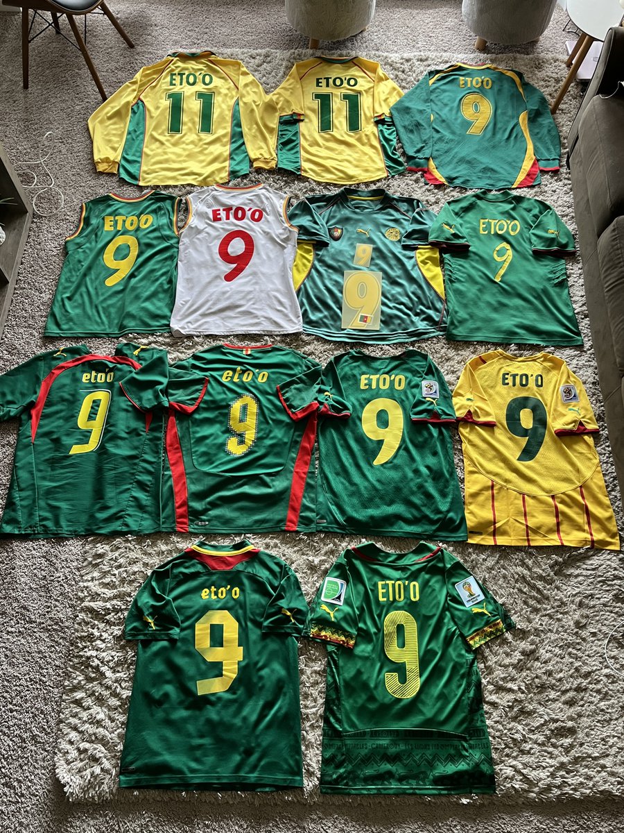 wilfriedboh's tweet photo. JOYEUX ANNIVERSAIRE À LA LÉGENDE Samuel Eto’o 🦁🔥🇨🇲🔥🇨🇲🔥 🦁

Eto’o du Cameroun 🇨🇲🦁🦁🦁🇨🇲  

LE PLUS GRAND JOUEUR AFRICAIN 🌍 DE L’HISTOIRE ⚽  

@SamuelEtoo 
@FecafootOfficie 
@AllezLesLions 
@classicshirts https://t.co/6HhqRb6zls
