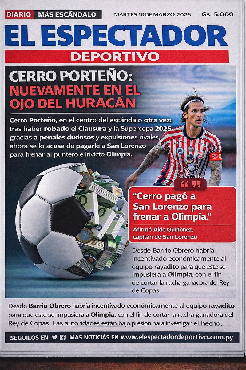 Tapa del diario el Espectador Deportivo.