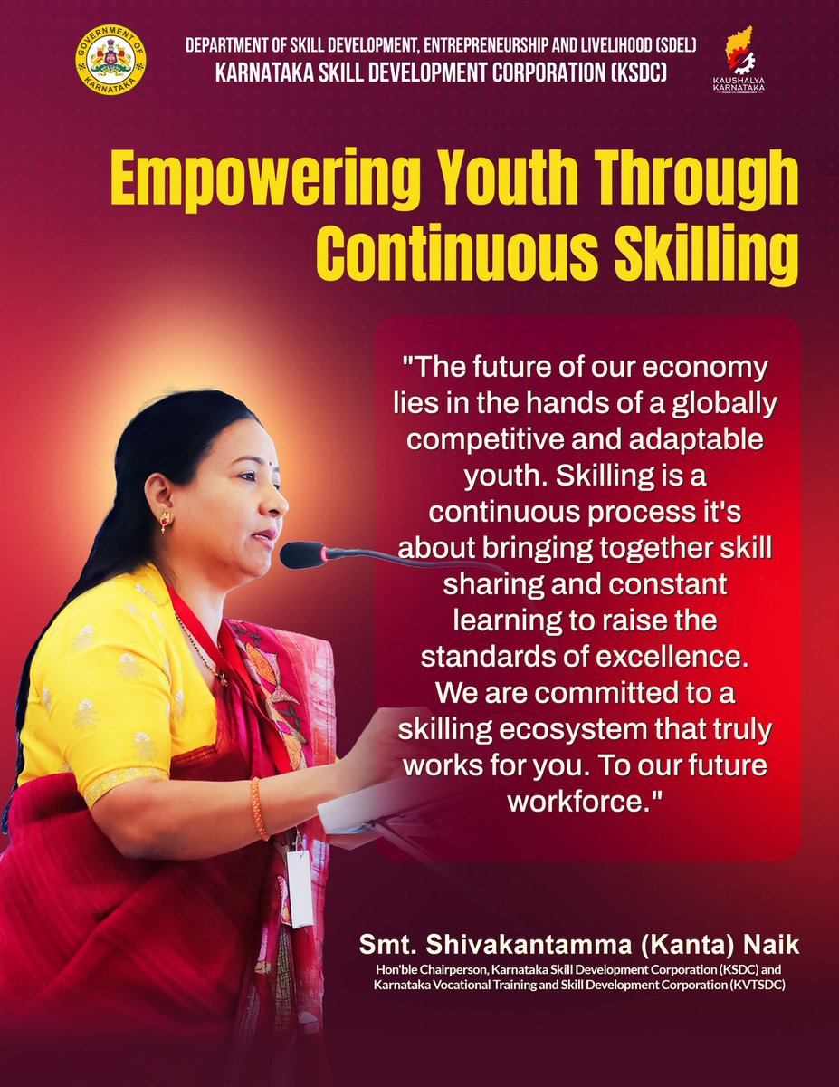 𝐊.𝐒.𝐃.𝐂 - ಕರ್ನಾಟಕ ಕೌಶಲ್ಯ ಅಭಿವೃದ್ಧಿ ನಿಗಮ tweet media