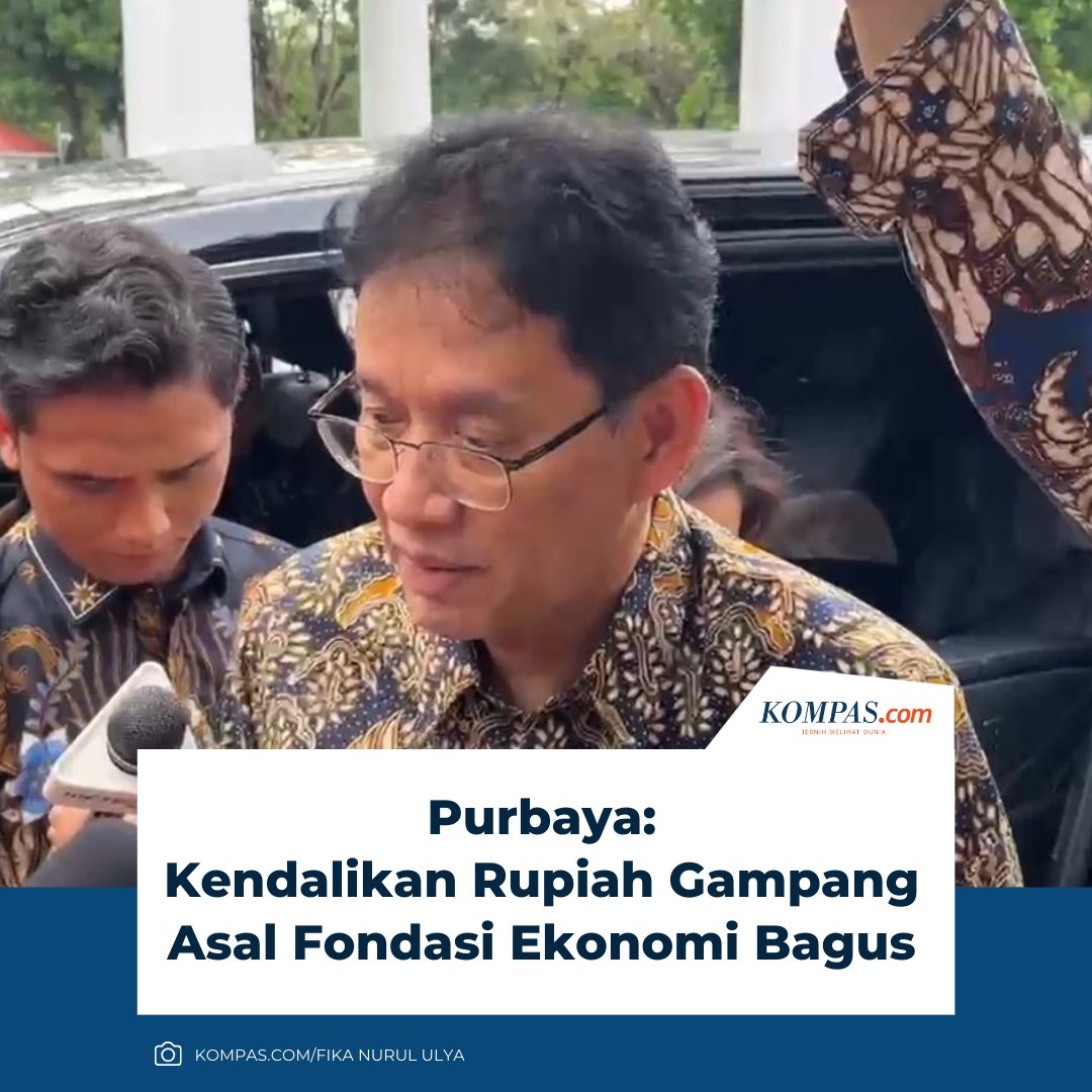 kompascom's tweet photo. "Selama fondasi ekonomi kita bagus, mengendalikan rupiah lebih gampang dibanding kalau ekonomi lagi berantakan," ujar Purbaya.

Baca di: https://t.co/y7DEJVhu6T.

~WR #Purbaya #Rupiah #Ekonomi https://t.co/m6ZdW6RzVs