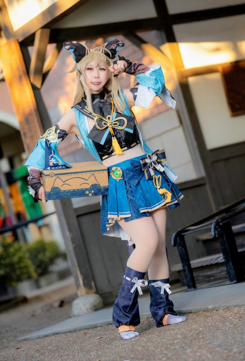 ※cosplay　原神　
稲妻の配達会社「狛荷屋」の配達員　　🌿【綺良々】🐱　绮良良　Kirara

‐お届け物ですにゃん♪

　【狛荷屋】をお選びいただき、

　　　　　ありがとうございます！‐

📷️<a href="/kamizuki_m/">神月姫(宮)</a>さん

#上洛コスプレ　＃太秦上洛まつり
#genshincosplay　＃ひなのコス2