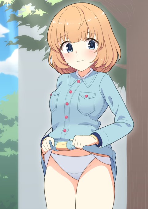 pixivリクエストにてご依頼をいただき、 「パンツを見せてくれる愛ちゃん」 を描かせていただきました。 罪悪感を覚えつつ凝視