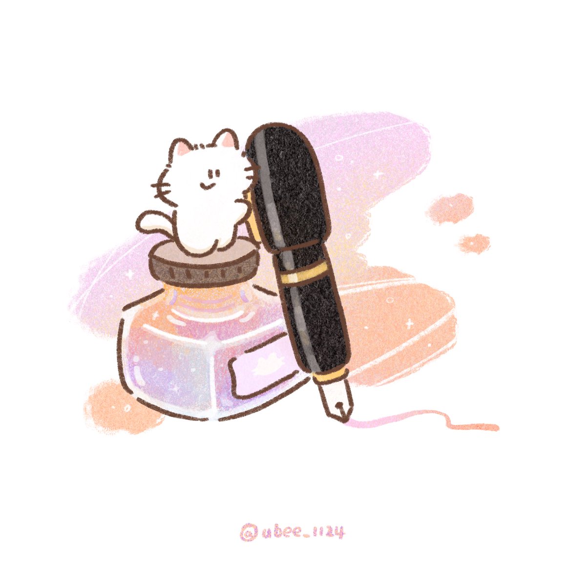 ubee_1124's tweet photo. 魔法墨水 Magic Ink✒️✨
帶有金粉的墨水一直是我最喜歡的
寫起來好像有魔法一樣
在紙張上閃閃發光
視線會不自覺的被吸引過去✨
感覺寫下來的願望都能實現
#イラスト　#procreate https://t.co/JtlOHVpUVK