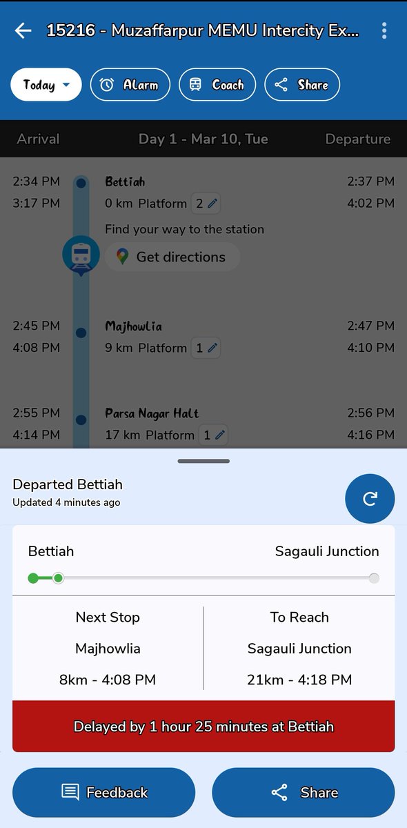Salauddinllb086's tweet photo. #Railways #delay 1H25Min
श्री @Spjdivn, @Srdomspj &amp; @RailwaySeva सर, Train🚆No. 15216  1H25M विलंब हैं, रमज़ान का महीना है यात्री रोजा भी है यदि समय से नहीं पहुंचाई गई फिर जिम्मेदार-गण उत्तर देने को तैयार रहना!
BTH to MFP 
@PMOIndia
@officecmbihar
@AshwiniVaishnaw
@laluprasadrjd https://t.co/STeKfyTao9