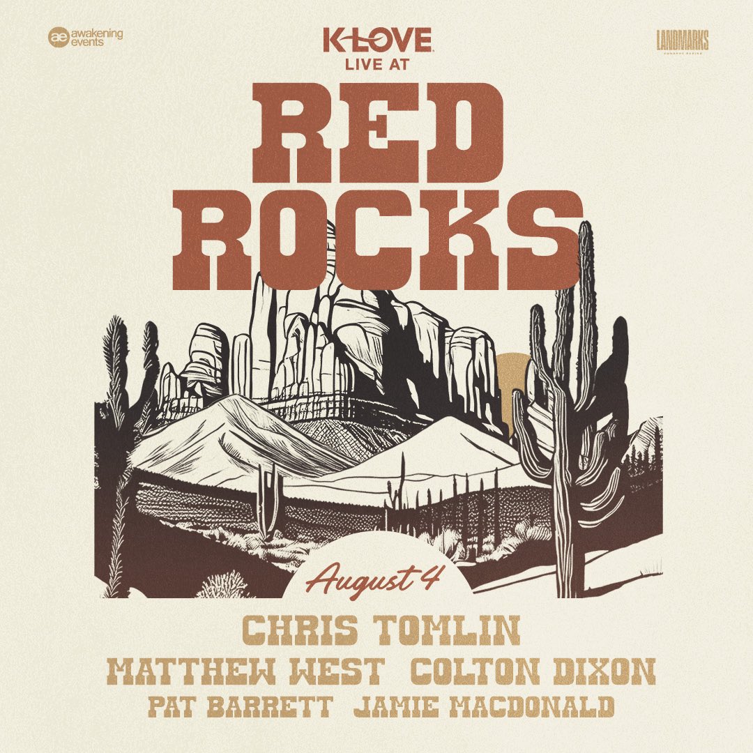 I’m so pumped to join <a href="/christomlin/">Chris Tomlin</a> @matthewjwest @coltondixonmusic and @jamiemacdonald for Night 1 of @kloveradio Live at Red Rocks on August 4! 

Tickets go On Sale Monday, March 16 at Noon ET 🎫

#kloveliveatredrocks #kloveredrocks 
@awakeningfdn <a href="/Awakeningevents/">Awakening Events</a>