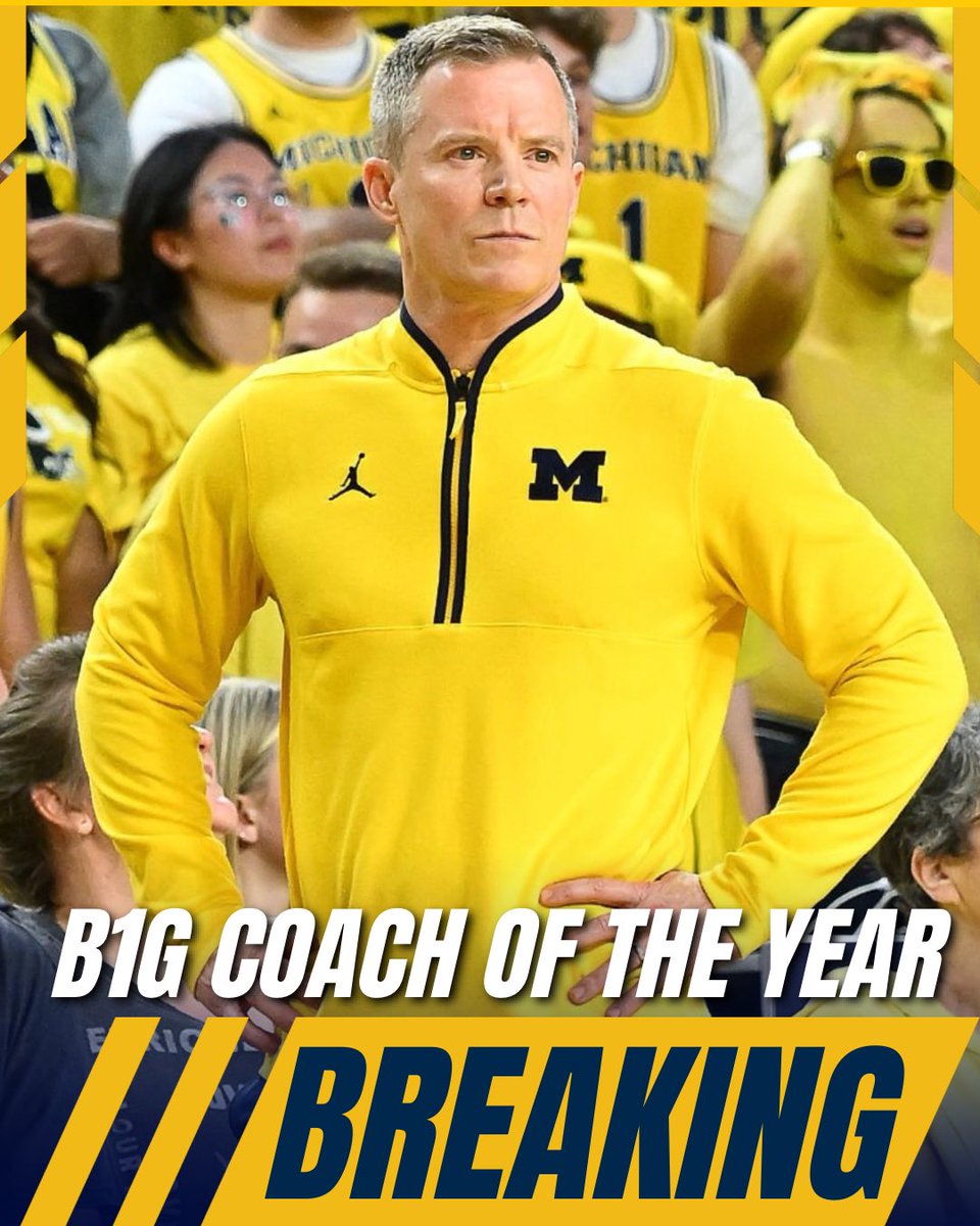 bluebyninety's tweet photo. Dusty May has been named Big Ten Coach of the Year 〽️ https://t.co/J2TwNttOcB