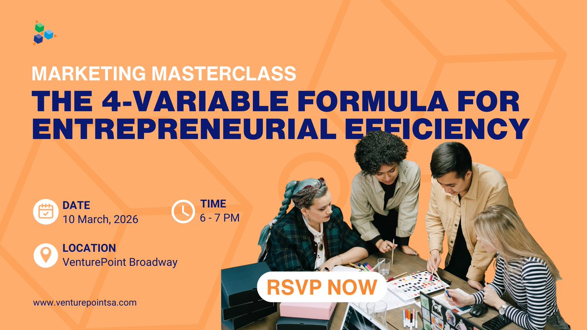 VenturePointInc's tweet photo. Join our Growth Series masterclass to learn the 4 Variable Formula for Entrepreneurial Efficiency and when marketing should command up to 70% of your investment.

Feb 10 | 6 PM
VenturePoint Broadway 

https://t.co/wplwY0GkdR https://t.co/8xXP59Z3Qd
