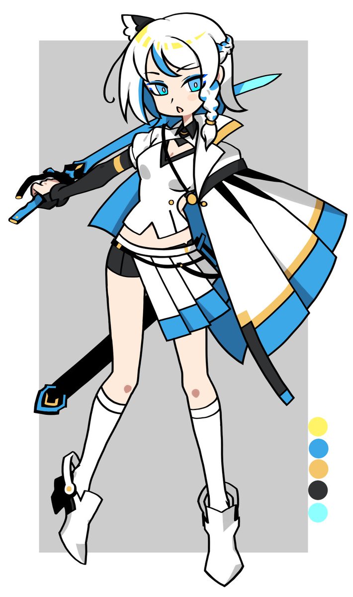 「白青剣士さん #イラスト #art #oc」|凪鳥のイラスト