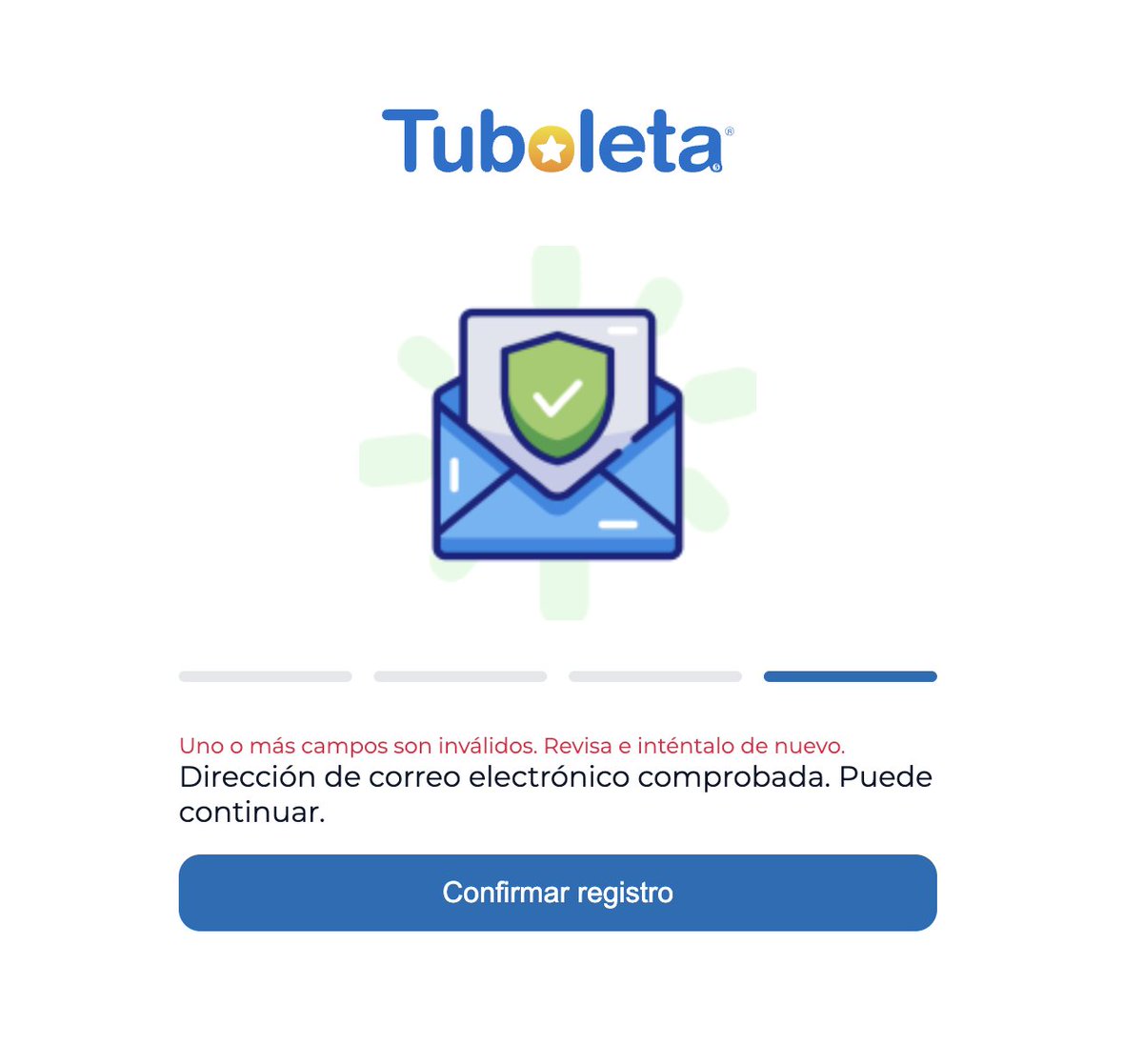 JustPya's tweet photo. @Tuboletaoficial Si sabian que su registro de cuentas nuevas no está funcionando?

El error apareció de la nada luego de que confirmara el código y no me permite pasar de ahí https://t.co/pN1X6ERj9e